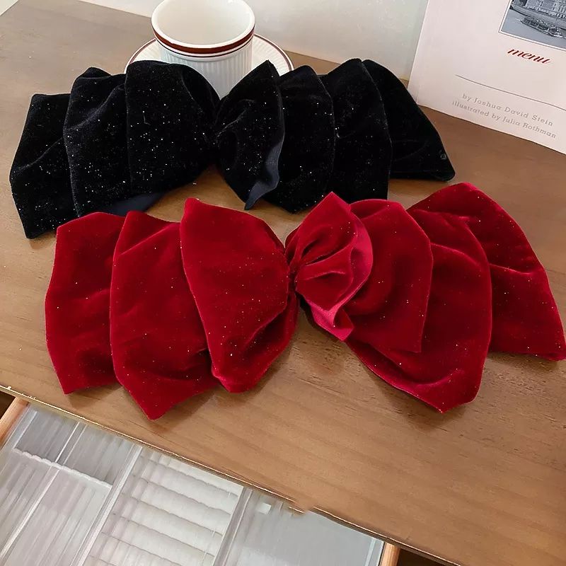 fashion large velvet bow hairclip