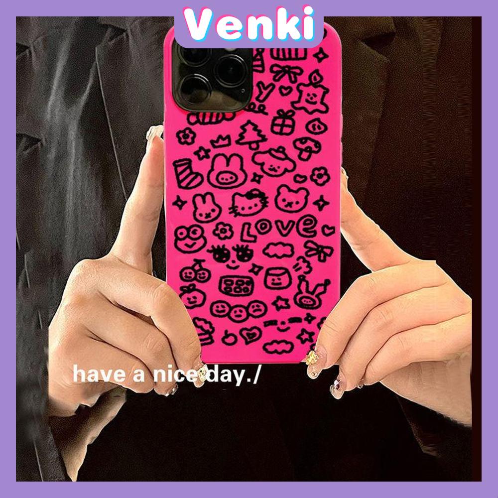 iPhone Case Soft TPU Glossy Pink Candy Case Cute Graffiti AnimalsCamera Protection Shockproof For iPhone 14 13 12 11 Pro Max 7 8 Plus X XR