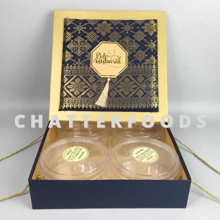 

Hardbox songket premium isi 2,3,4Toples / Box Hampers Lebaran - 4Toples