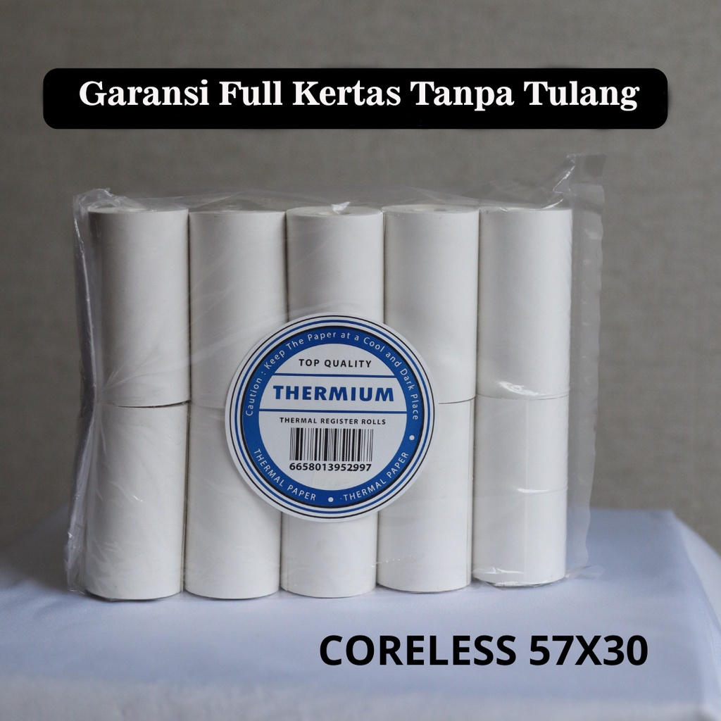 

Kertas Thermal Struk kasir 57x30 58x30 mm Coreless Polos - Direct Termal Paper Roll - Printer mini Edc Brilink Ppob 57 / 58 x 30mm Bluetooth Print