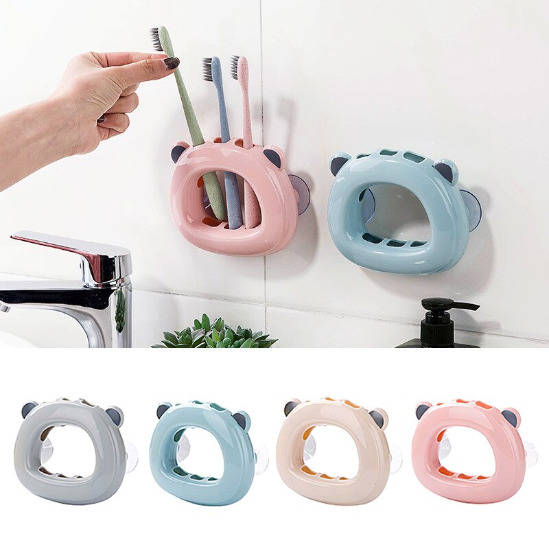 Rak Holder Sikat Gigi Model Lucu Dengan Tempelan Suction Cup