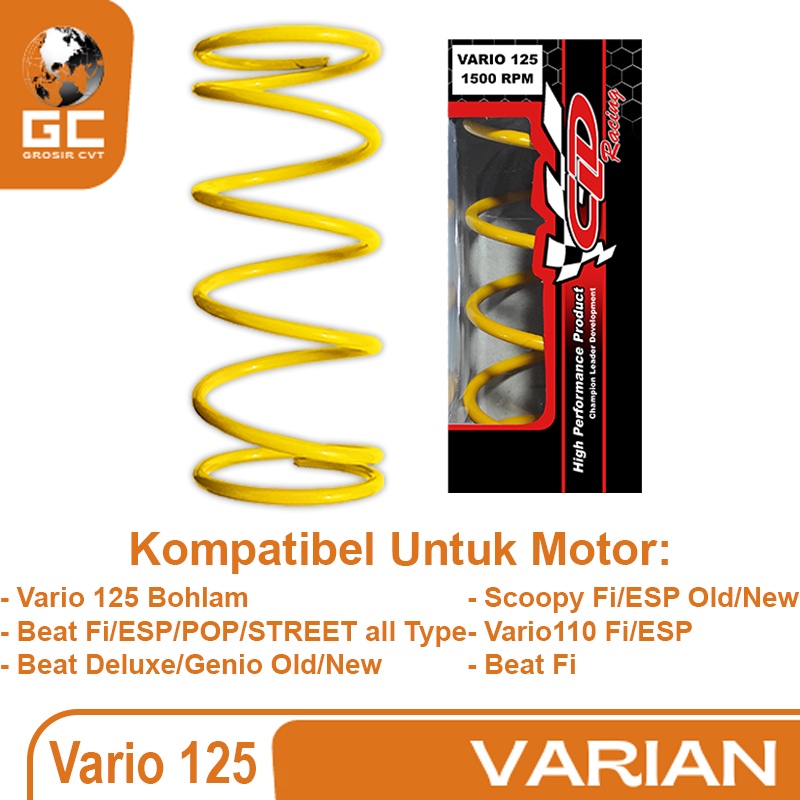 Per CVT Puli Pully Racing Honda Beat Scoopy Genio Deluxe Vario Spacy Fi ESP 110 1500 RPM CLD