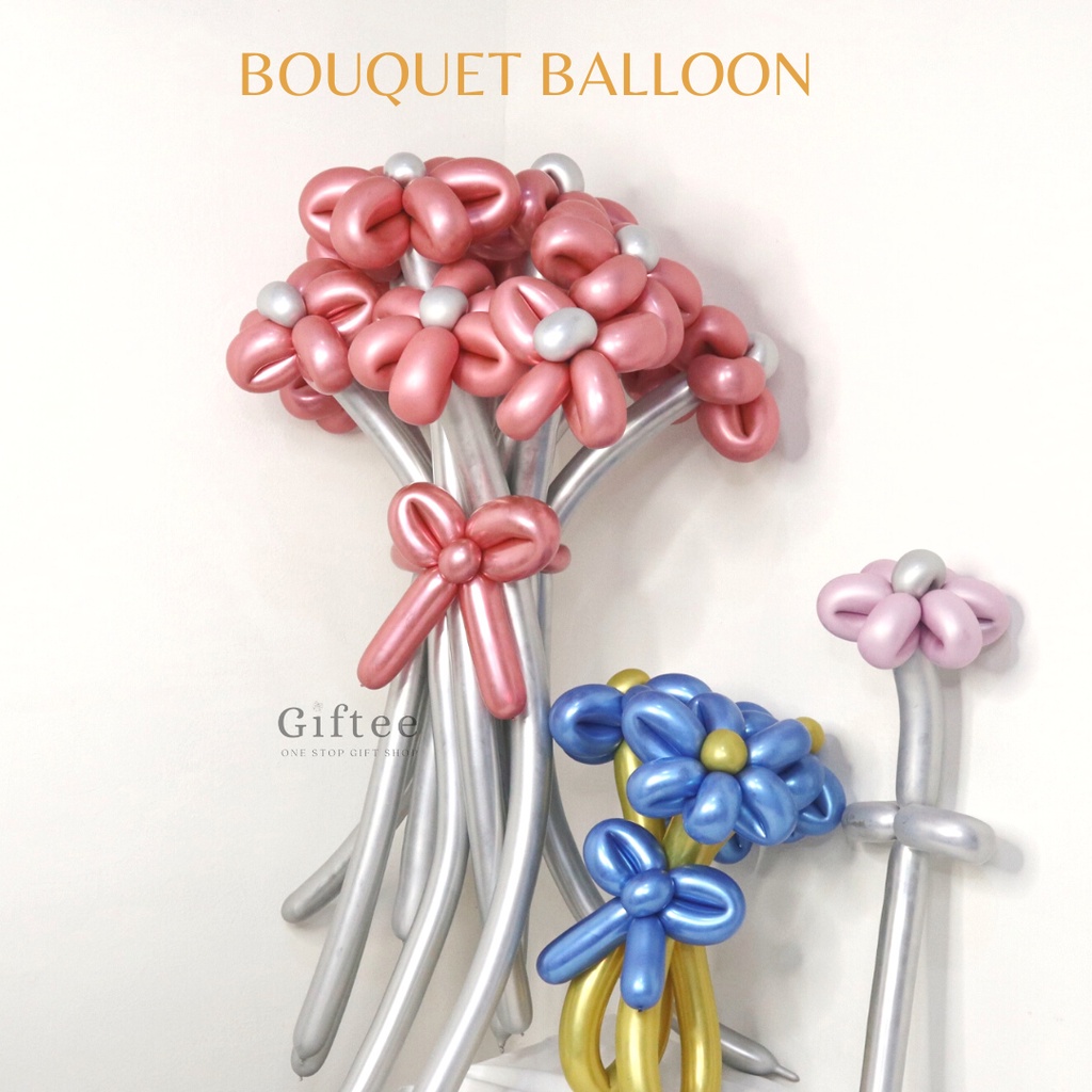 BUKET BALON BUNGA BOUQUET BALLOON FLOWER BUCKET BALLON BALOON VIRAL PANJANG PENDEK HAMPERS KADO HADI