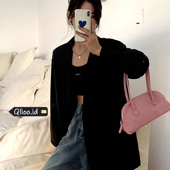 Blazer Lengan Panjang Hitam Jaket Atasan Wanita