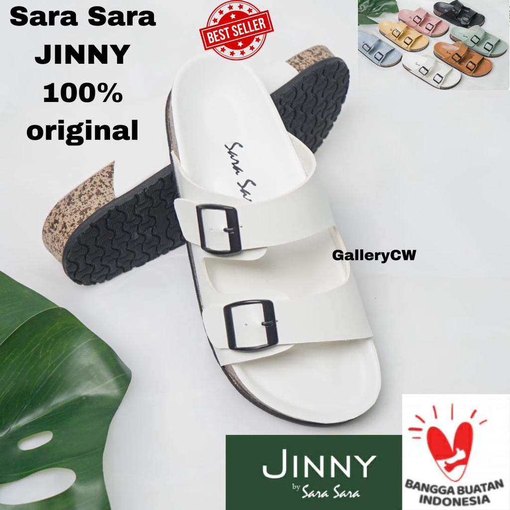 Sara sara JINNY sandal wanita casual sendal slop puyuh kekinian model birken ban dua viral