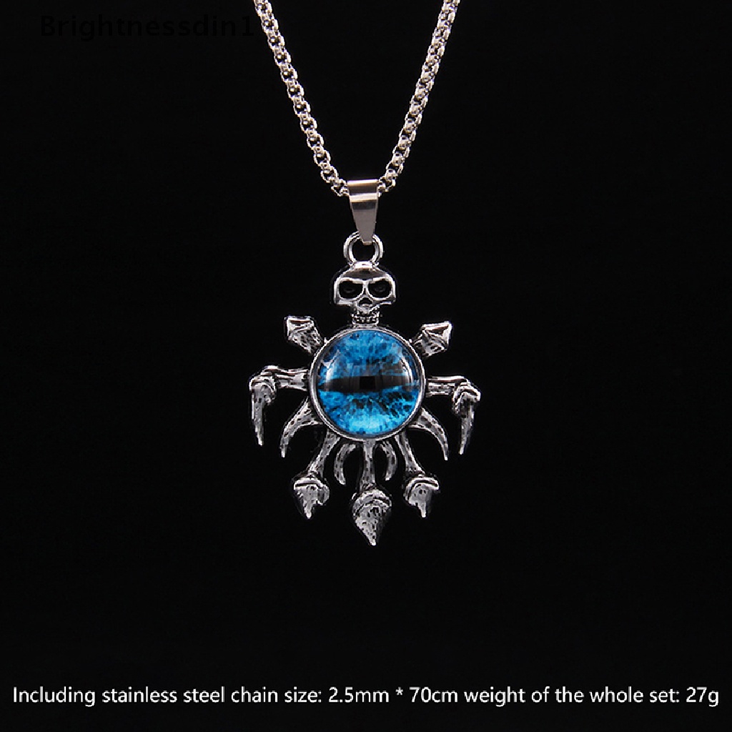 [Brightnessdin1] Retro Pentacle Devil's Eye Pendant Necklace Trend Hip-Punk Magic Skull Pendant Pria Dan Wanita Kalung Anti Karat Butik