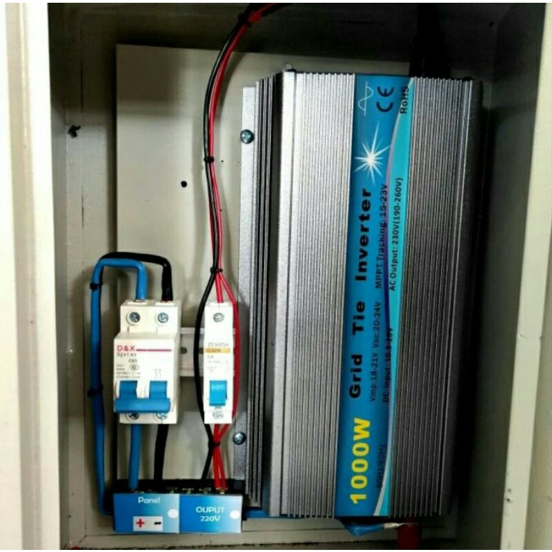 Box panel PLTS on grid 1000 watt plus watt meter