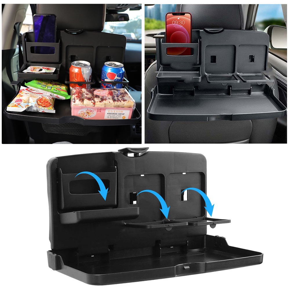 Sandaran Kursi Mobil Gantung Nampan Makan Auto Back Seat Bracket Auto Storage Accessories Multifungsi Kreatif Back Rear Seat Holder Universal Makanan Minum Foldable Storage Shelf