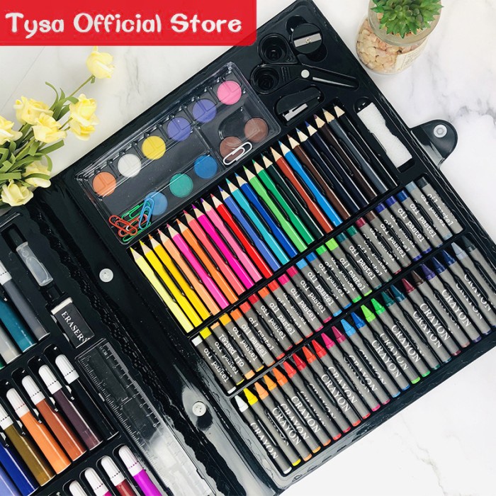 

DISKON SHOPEE/ Crayon Mewarnai Pensil Krayon 150 Warna Alat Menggambar atau Mewarnai - Hitam