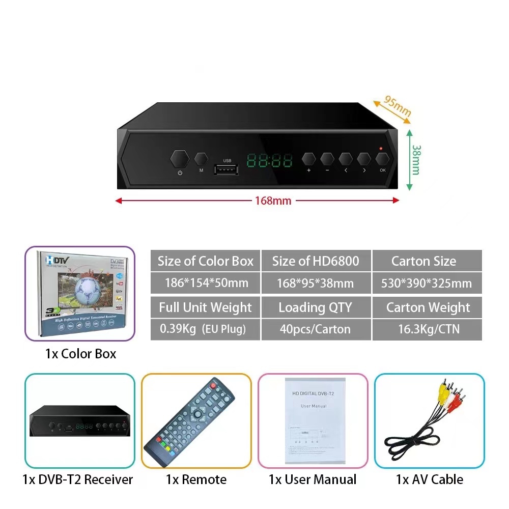 M1 TV DIGITAL DVB T2 SET TOP BOX WIFI STB Antena SUPER TV Set top box dvb T2 1080P HD+hdmi +wifi+rca