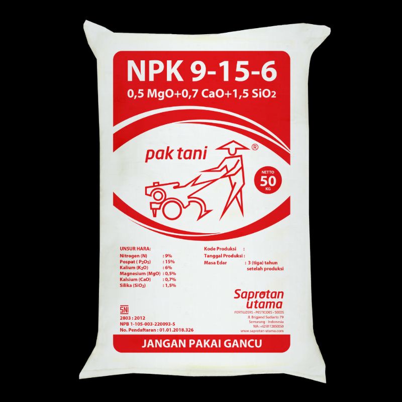 npk 9 15 6 ( 25kg ) / npk pak tani / npk mudah larut / npk pembungaan / npk daun / npk buah / pupuk 