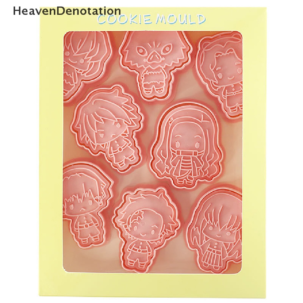 [HeavenDenotation] 8Pcs / Set Biscuit Mold Cartoon Characters Shape Cookie Cutter Cake Decor Tool HDV