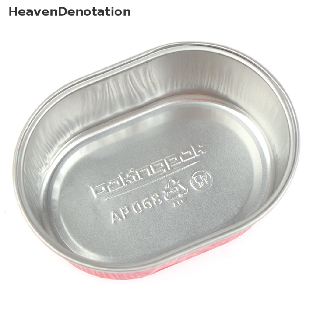 [HeavenDenotation] 10pcs Aluminium Foil Baking Cup Tahan Panas Kue Cups Cetakan Dengan Tutup Cupcake HDV