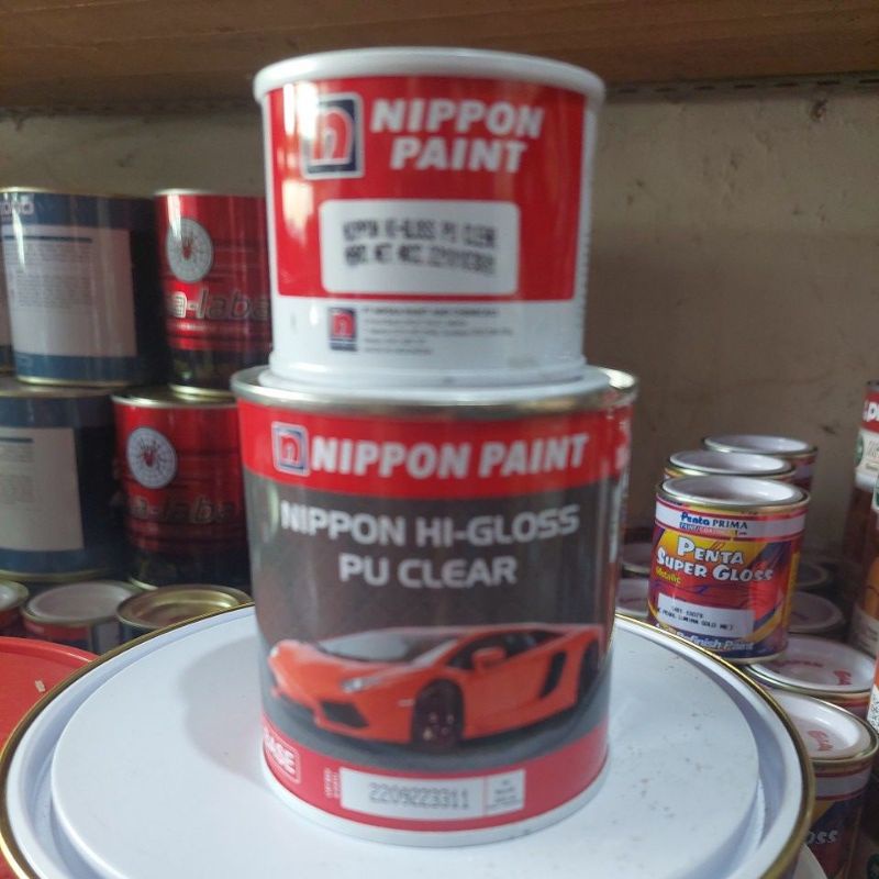 CAT VERNISH NIPPON HI GLOSS PU CLEAR +HARDENER -NIPPON PAINT ISI 200ML
