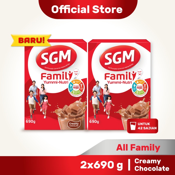 

[ COD ] SGM Family Yummi Nutri Creamy Chocolate Susu Keluarga 690gr x 2