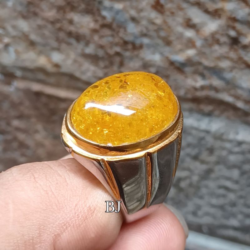 CINCIN BATU AKIK YELLOW PECAH SERIBU TOP QUALITY