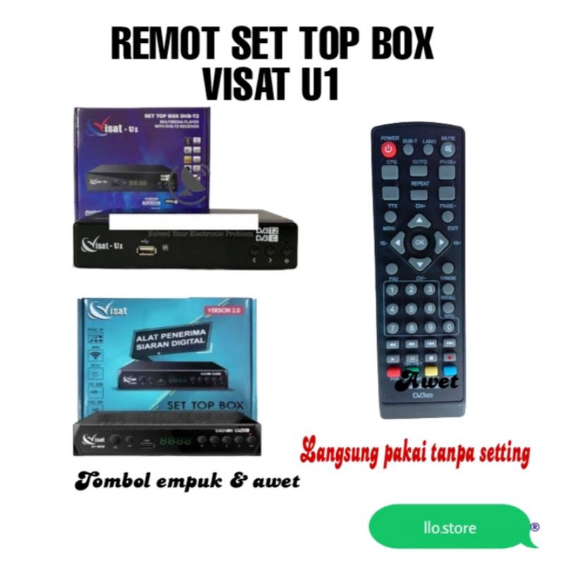 REMOT VISAT U1 dan U1 new set top box stb visat u1 new