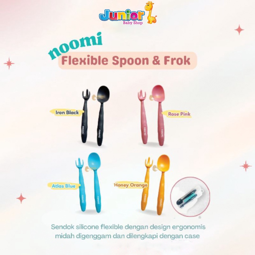 Noomi Flexible Spoon&amp;Fork - Perlengkapan Makan Bayi