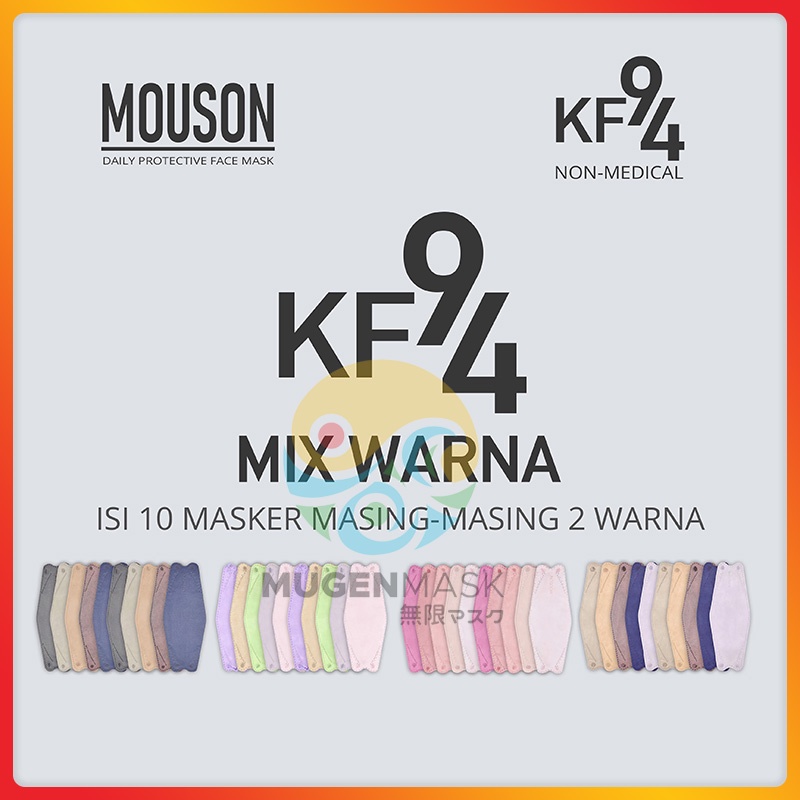 Masker Mouson KF94 Mix Warna Masker Non Medis Sekali Pakai