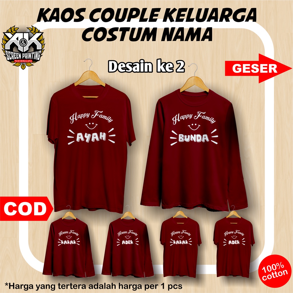 kaos couple keluarga KAOS COUPLE FAMILY BAJU COUPLE KELUARGA BAJU COUPLE FAMILY (CUSTOM SABLON NAMA)