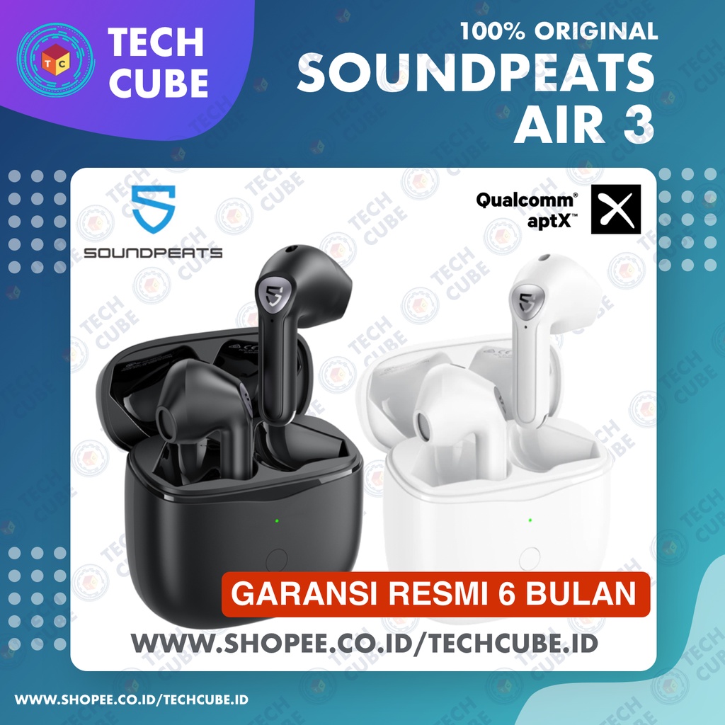 SoundPEATS Air3 / Air 3 TWS APTX Wireless Earphone Earbuds Bluetooth Alt Trueair 2