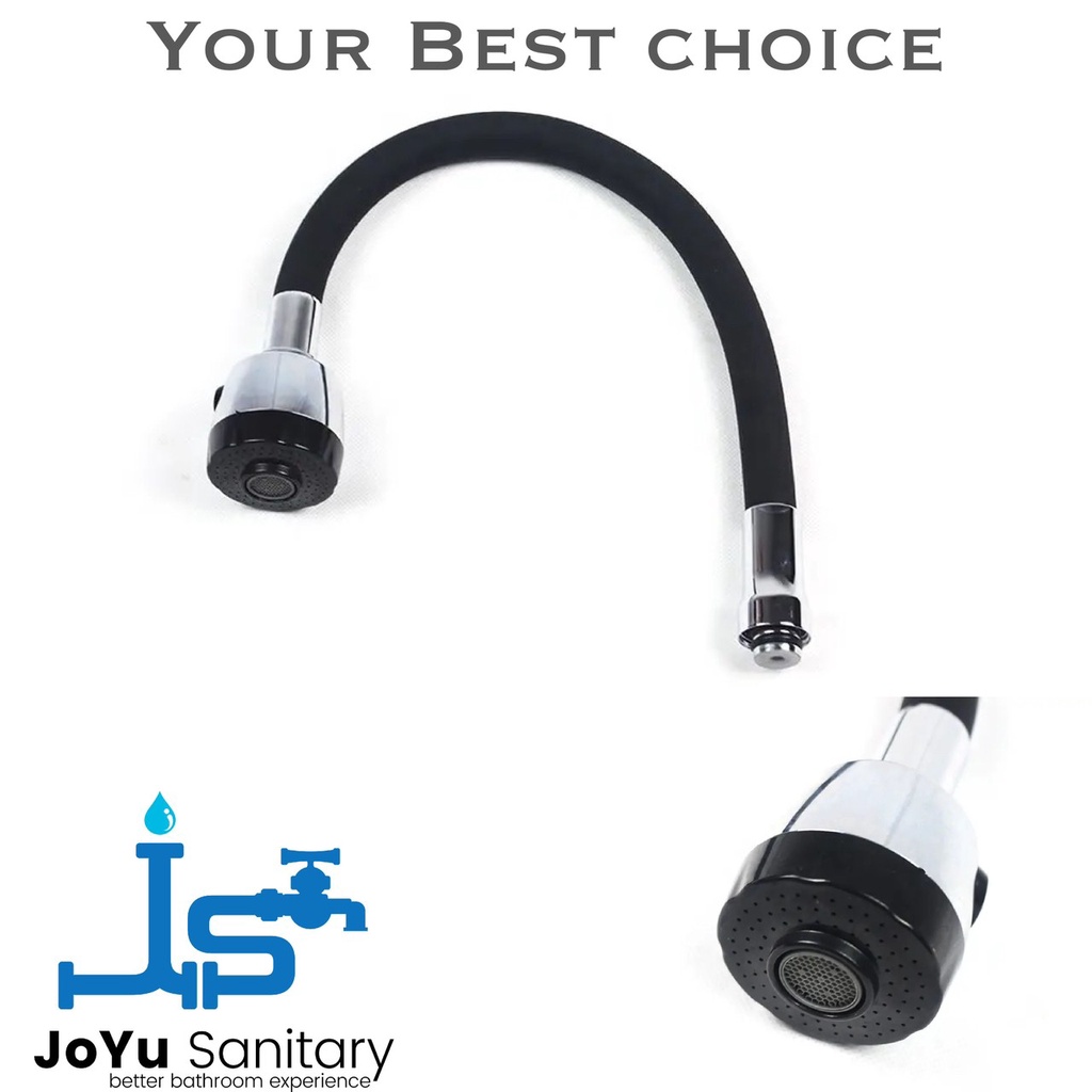 Sambungan kran sink HITAM 50cm ring 25mm kepala  keran air dapur fleksibel flexible black cuci pirin