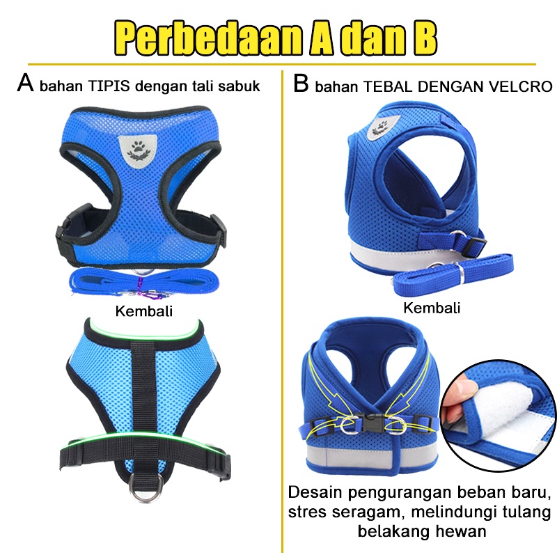 ROMPI HARNESS + TALI TUNTUN ROMPI KUCING ANJING MURAH TALI TUNTUN MURAH CAT DOG LEASH