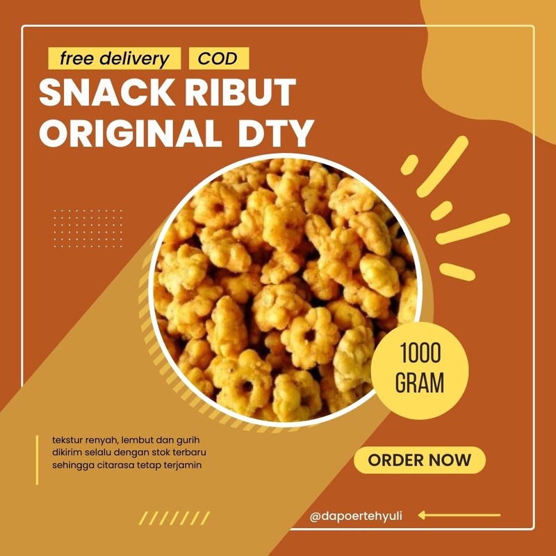 

Snack Ribut Original DTY | Snack Kiloan | Snack Murah - 1000 gram