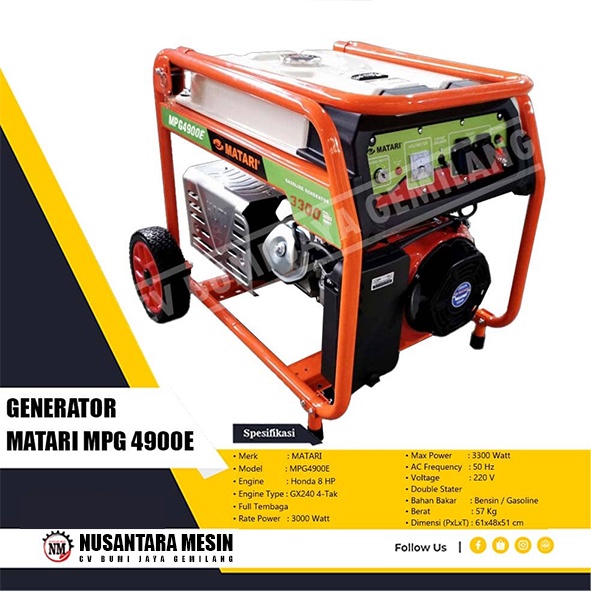 MESIN GENSET / GENERATOR MATARI MPG 4900E