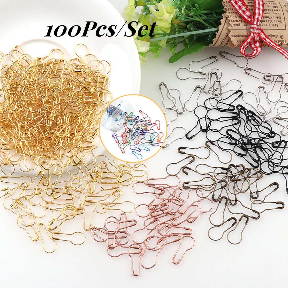 100pcs/set Pin Ajaib Pin Pakaian Logam Warna-Warni Diy Marker Aksesoris Bandana Pin