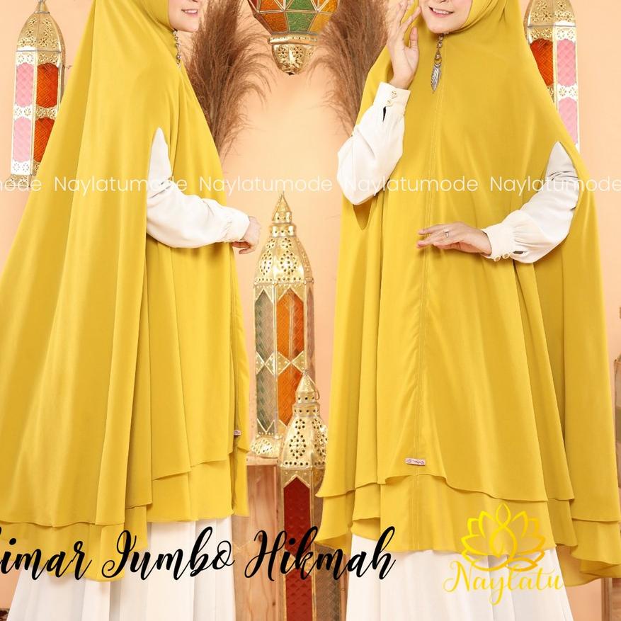 ❅ Jilbab Hijab Khimar Syari Bolong Lengan Hikmah Ceruty Babydoll Ori Naylatu ➦