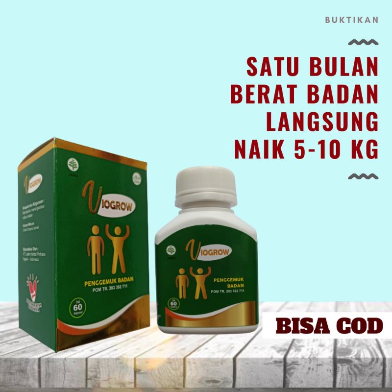 Original Viogrow Obat Penggemuk Badan Herbal Alami 60 Capsul