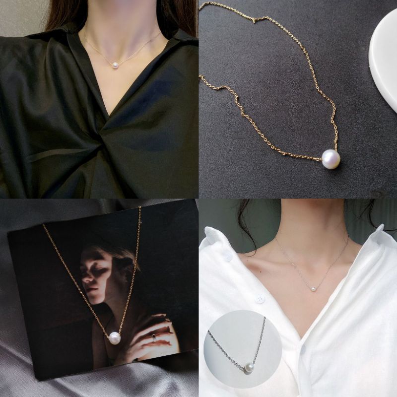 Kalung Mutiara Wanita Korea Simple
