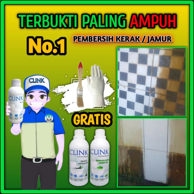 CLINK CLEANER 1000ML PEMBERSIH KERAK KERAMIK KAMAR MANDI TOILET CONTACT CLEANER PORCELAIN SIKAT STAI