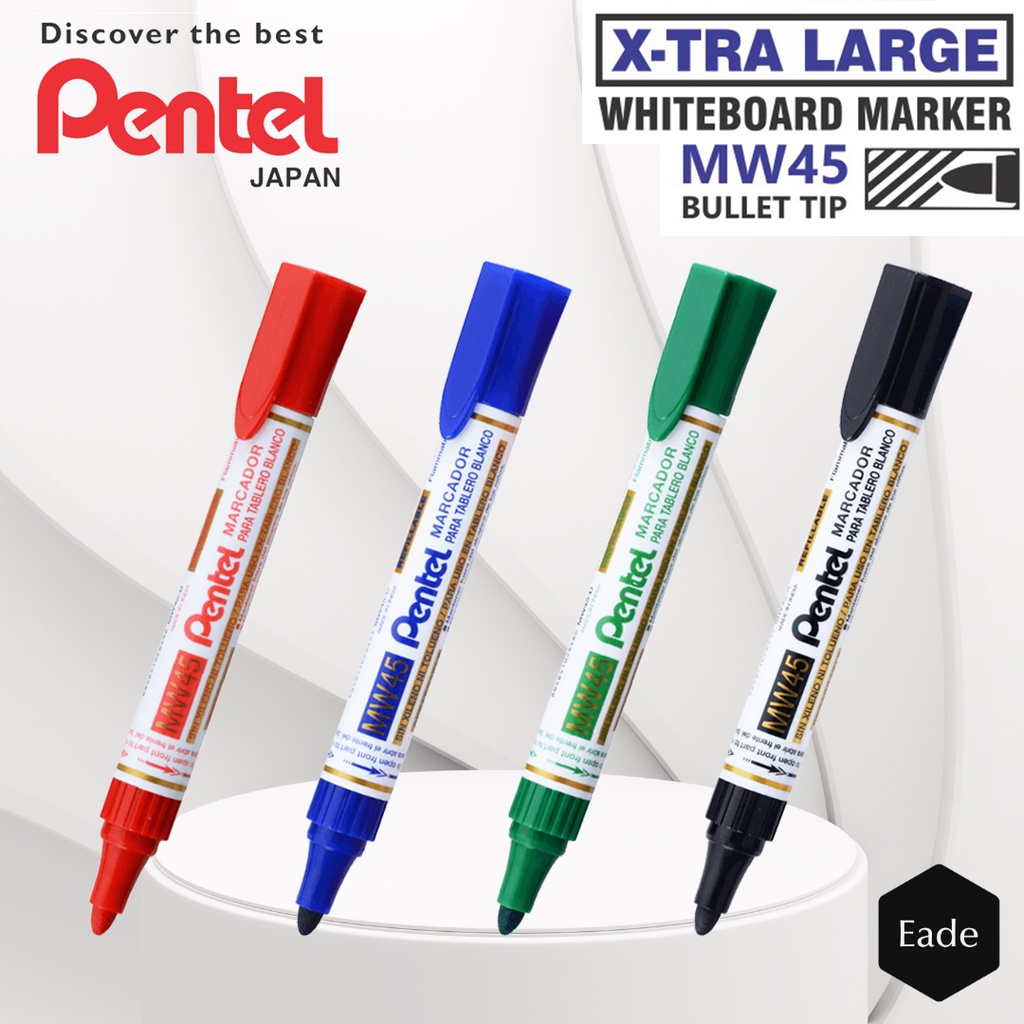 

Spidol Whiteboard Pentel MW45 Besar / Pentel Whiteboard Marker Besar MW 45 - Warna Hitam, Biru, Merah, Hijau