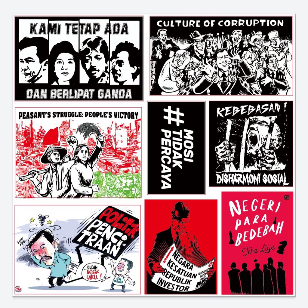 

Stiker Pack Mosi Tidak Percaya Marsinah Munir Wiji Tukul Cultur Corruption