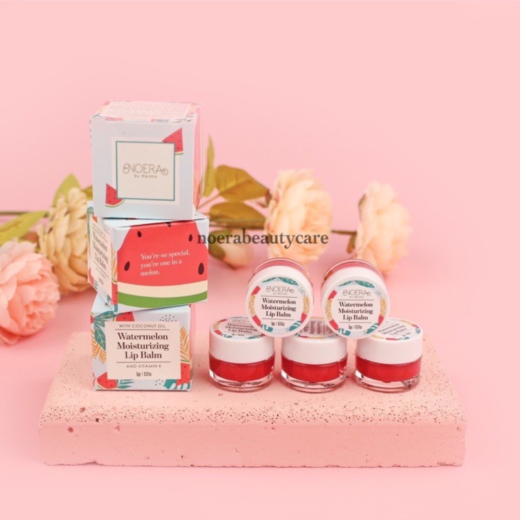 [ Agen Resmi ] Noera Watermelon Moisturizing Lip Balm - Pemerah Pencerah Pelembab Bibir BPOM