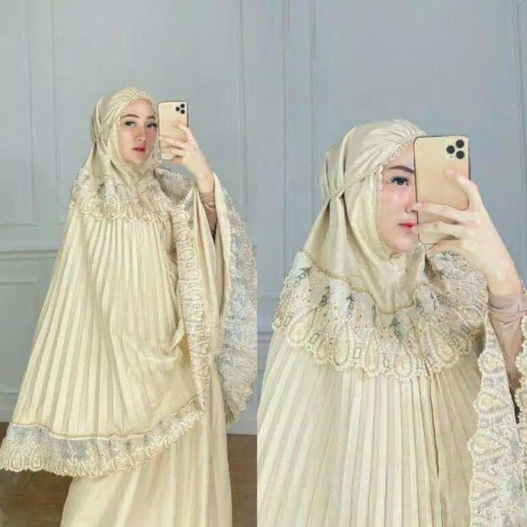 Stok Terbaru Mukena  plisket mata Swarovski dewasa