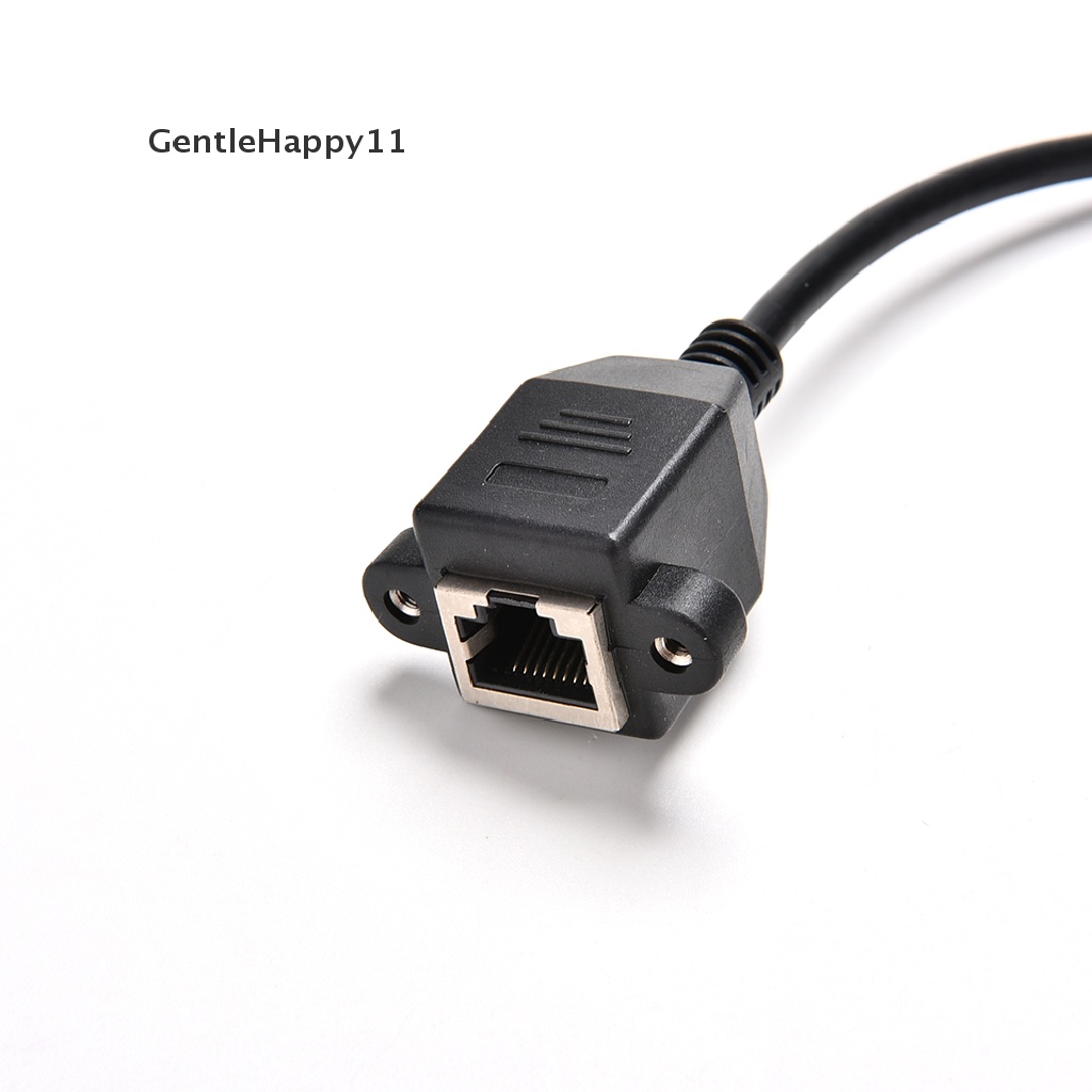 Gentlehappy 1FT RJ45 Male to Female Screw Panel Mount Kabel Ekstensi Jaringan LAN Eterna id