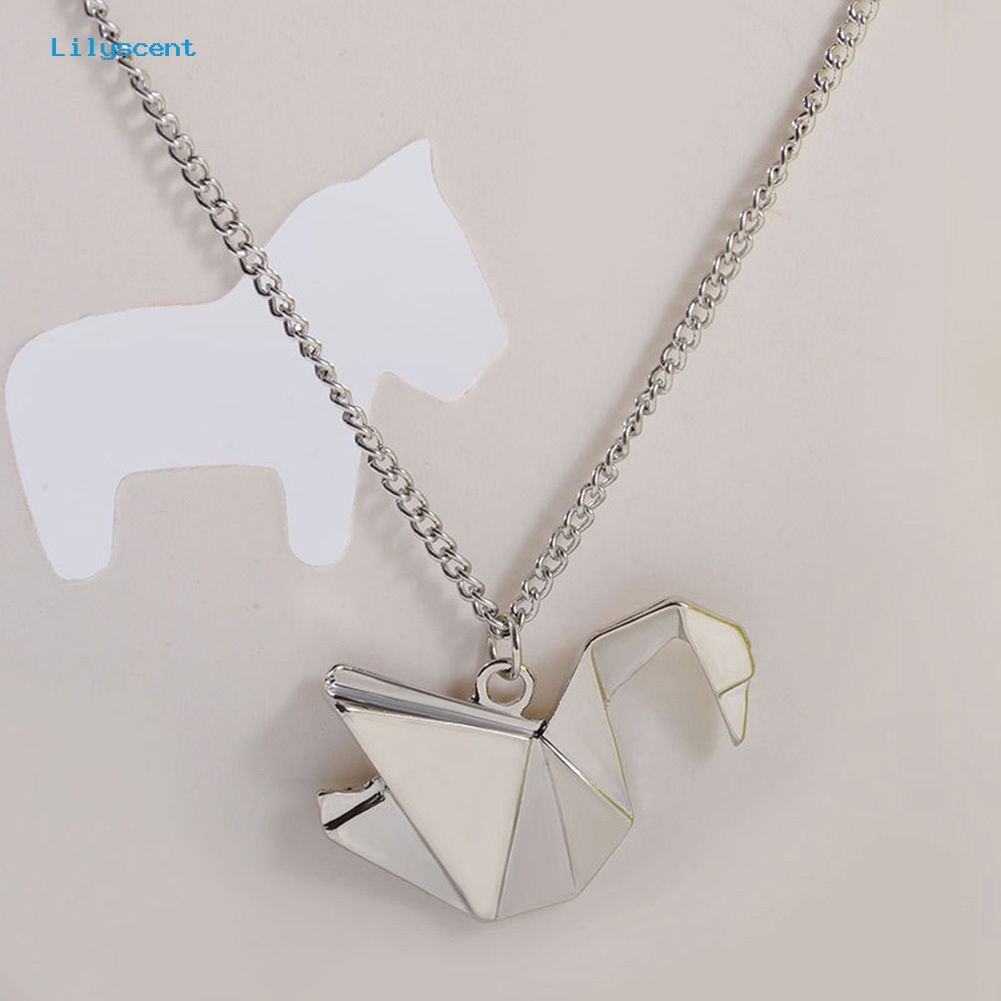 [LS] Fashion Wanita Origami Swan Pigeon Crane Panjang Klavikula Rantai Kalung Perhiasan