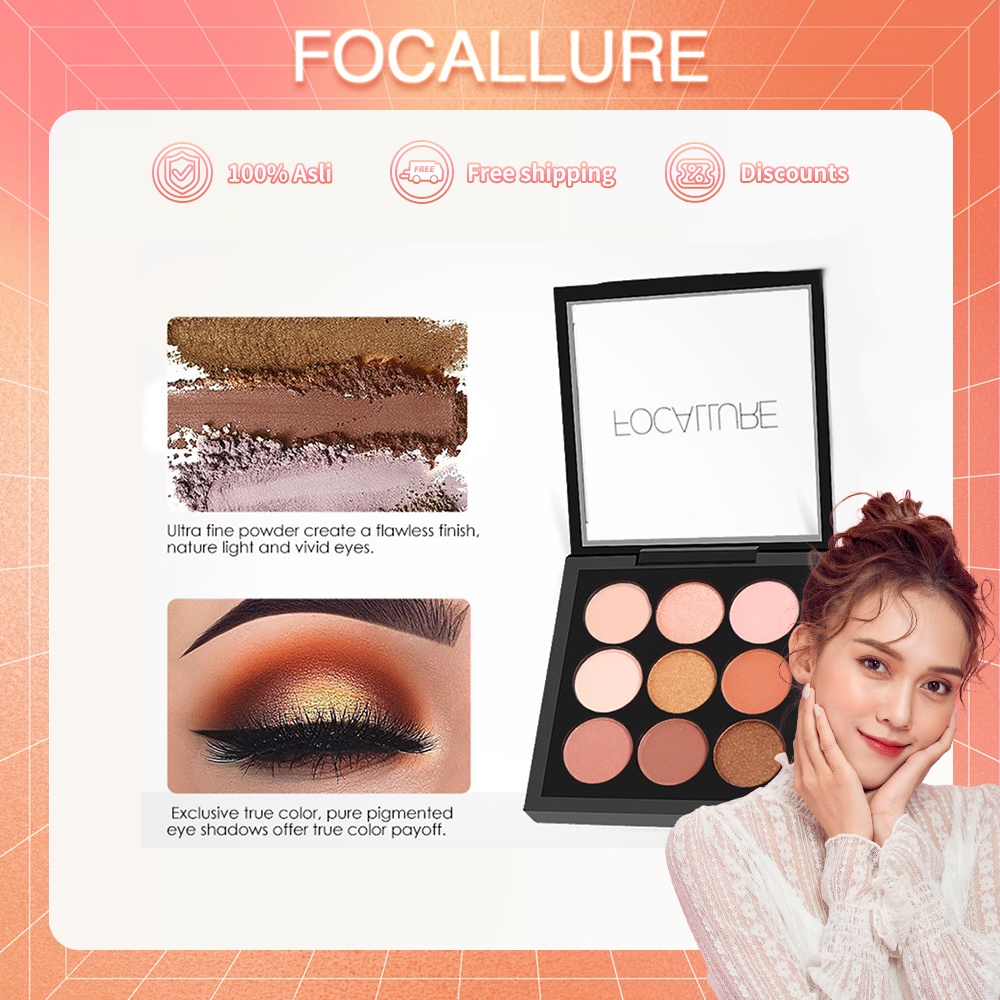 FOCALLURE 9 Warna Eyeshadow palette mata kosmetik Untuk Mata FA36