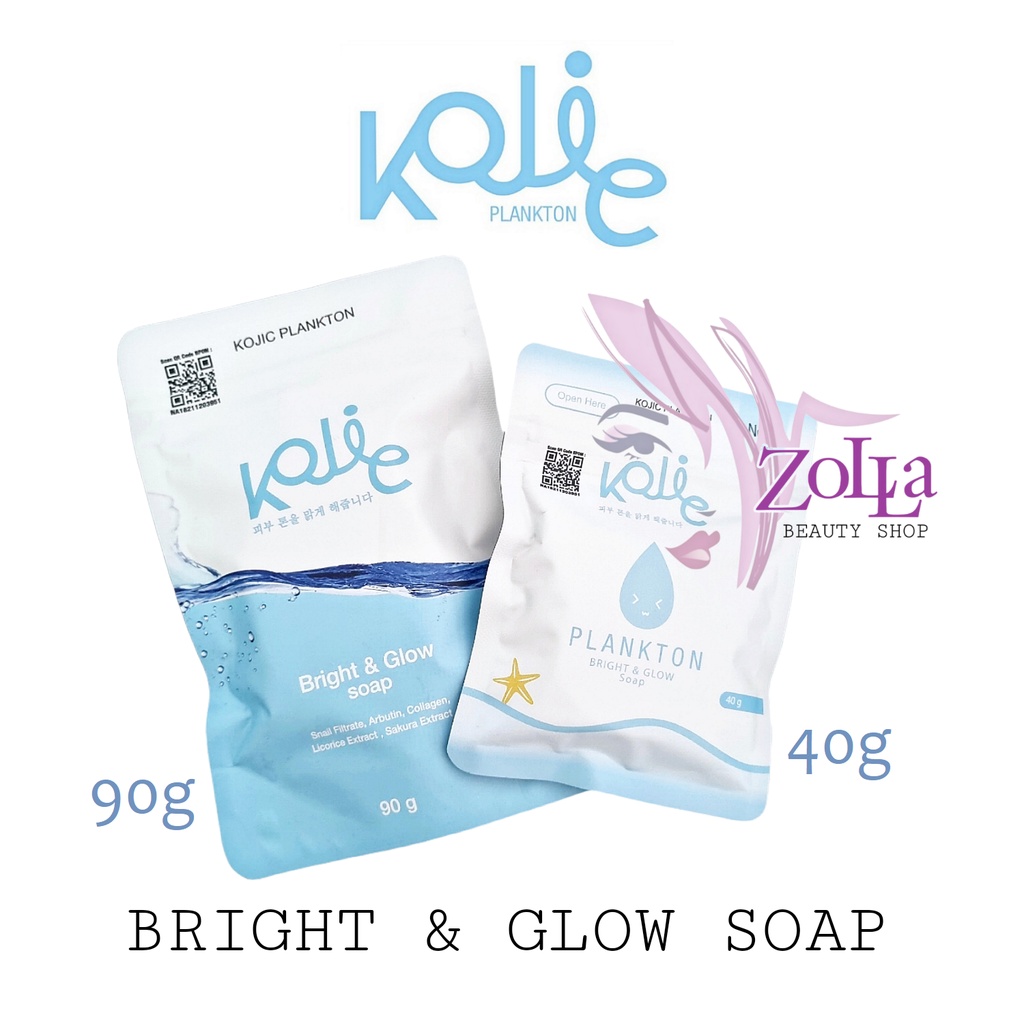 KOJIC PLANKTON BRIGHT &amp; GLOW SOAP 40g 90g - BPOM - SABUN WAJAH KOJIC - SABUN MANDI