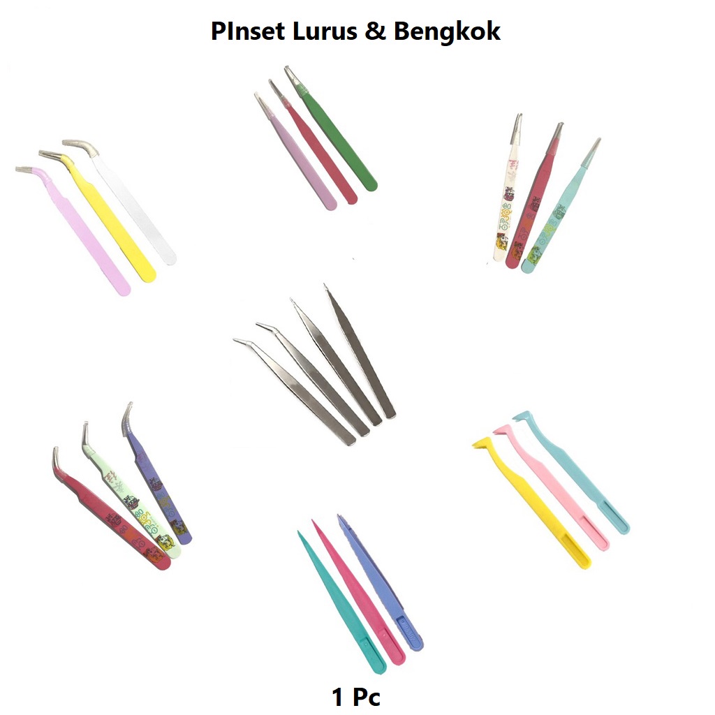 Tweezer Sticker / Pinset Bengkok/ Pinset Lurus Harga/pc