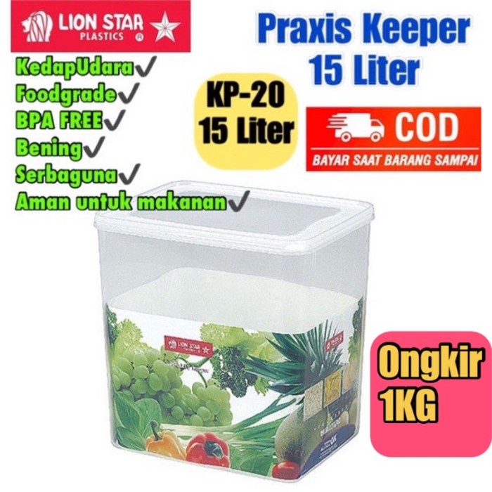 [COD] KP-20 Lionstar Box Freezer Tempat Es Buah Tutup 15 Liter Toples Plasti [COD]