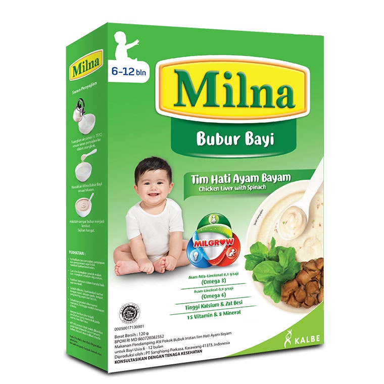 MILNA 6-12 BULAN BUBUR TIM HATI AYAM BAYAM 120(24)