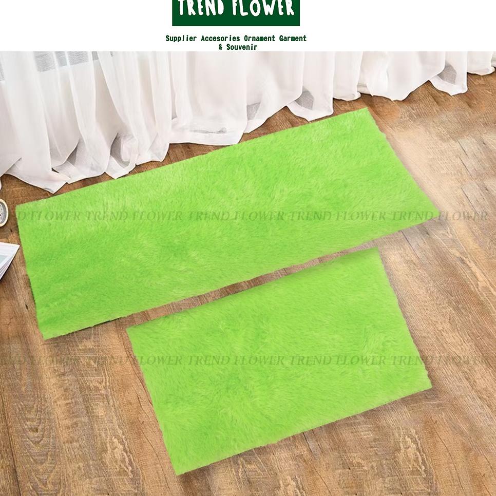 G31 Karpet keset rasfur bulu halus anti slip murah tebal 40 x 80 cm alas kamar tidur tikar piknik am