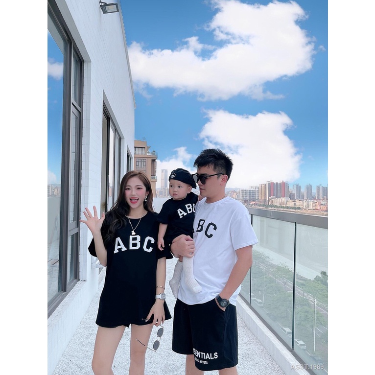 Baju seragam  keluarga FAM ABC lengan pendek oblong katun murah kembar ibu anak dan bapak kapelan is