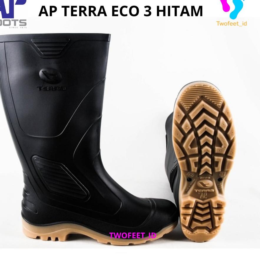 ⅎ SEPATU AP BOOTS TERRA ECO 3 HITAM - AP TERRA ECO 3 KARET TINGGI HITAM - AP BOOTS TERRA ECO 3 HITAM