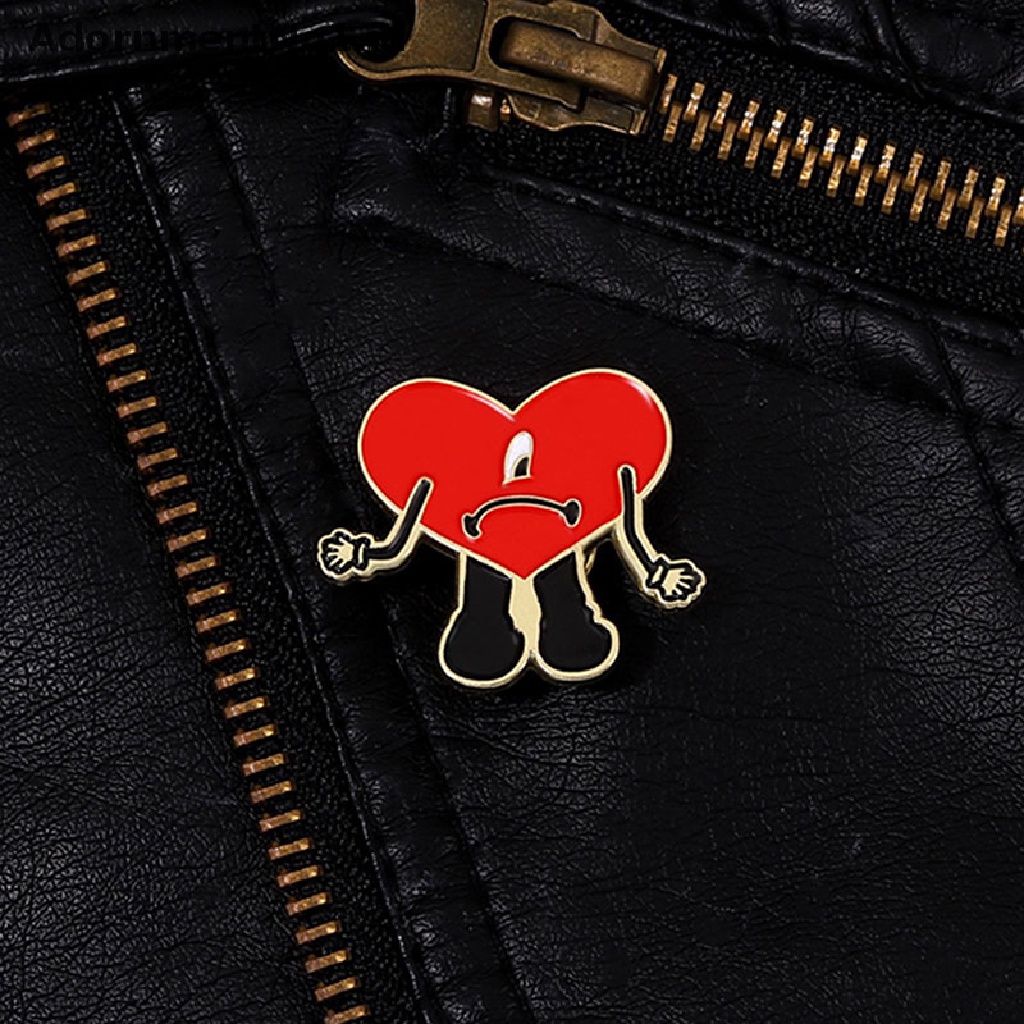 [AdornmentNo1] Pin Bros Lencana Enamel Hati Merah Untuk Ransel Kerah Kemeja Pin Pesta Perhiasan Hadiah [ID]