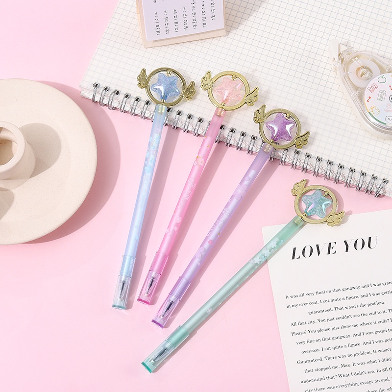 Pulpen Gel Alat Tulis Kreatif Lucu/Pena Kawaii Cepat Kering Netral Pulpen Ballpoint Tongkat Ajaib Lucu